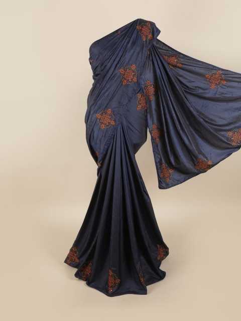 

Pothys Blue & Red Embellished Art Silk Saree