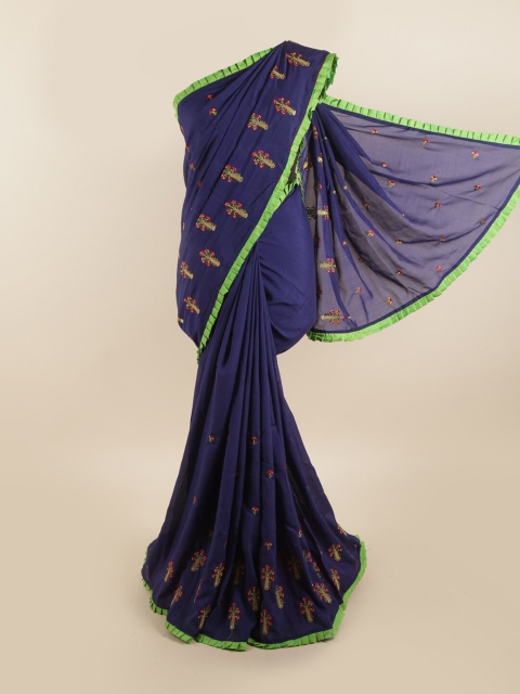 

Pothys Blue & Red Floral Art Silk Saree