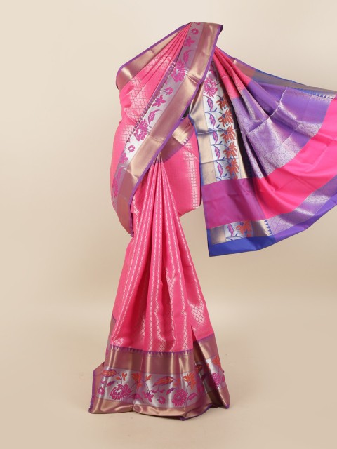 

Pothys Pink & Purple Woven Design Zardozi Art Silk Saree