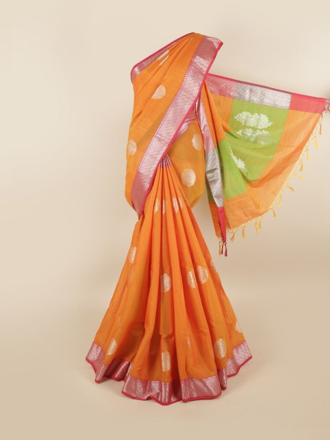 

Pothys Orange & Red Floral Printed Saree