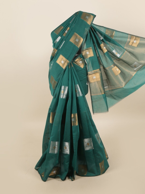 

Pothys Green & Gold-Toned Ethnic Motifs Saree