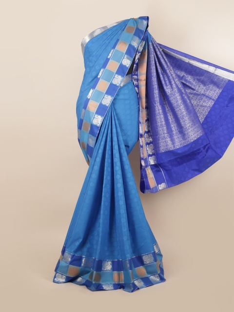 

Pothys Blue Woven Design Pure Silk Saree