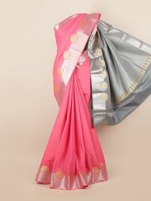 

Pothys Pink & Grey Pure Silk Saree