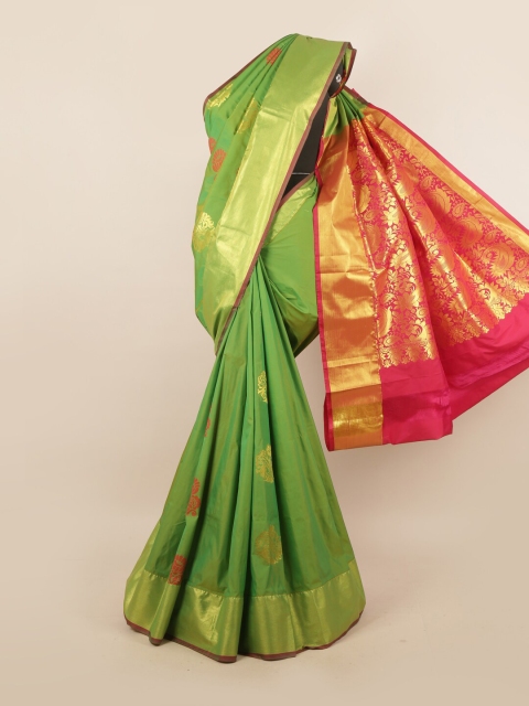 

Pothys Green & Red Ethnic Motifs Pure Silk Saree