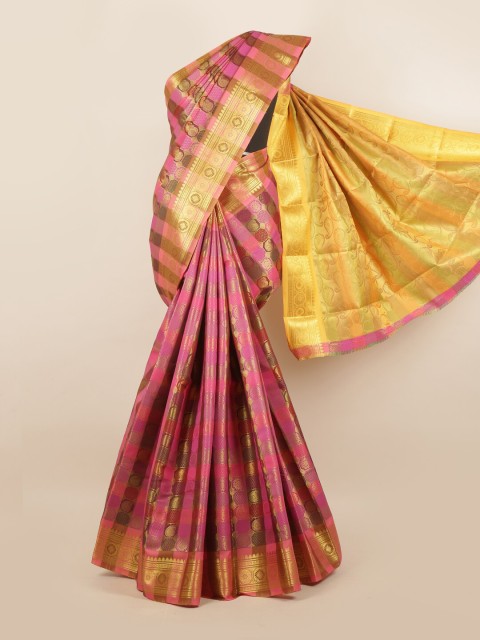 

Pothys Multicoloured Woven Design Pure Silk Saree, Multi