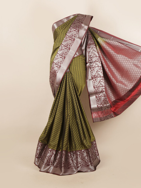 

Pothys Green & Maroon Woven Design Pure Silk Saree