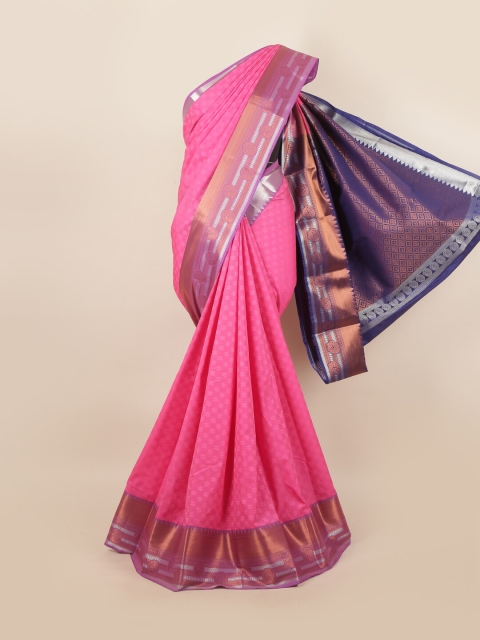 

Pothys Pink & Violet Woven Design Pure Silk Saree