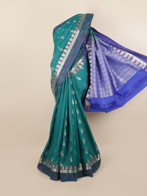 

Pothys Green & Blue Woven Design Pure Silk Saree