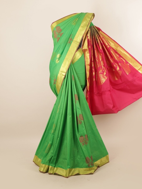 

Pothys Green & Pink Ethnic Motifs Pure Silk Saree