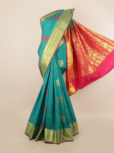 

Pothys Green & Pink Ethnic Motifs Pure Silk Saree