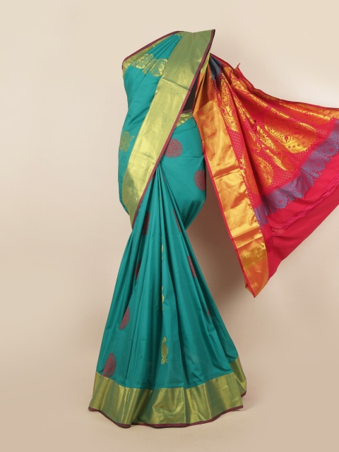 

Pothys Green & Pink Ethnic Motifs Pure Silk Saree