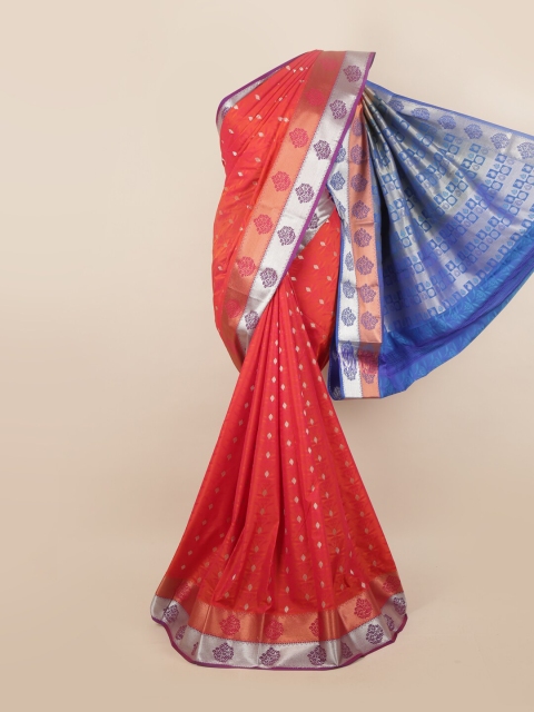 

Pothys Orange & Blue Woven Design Pure Silk Saree, Assorted