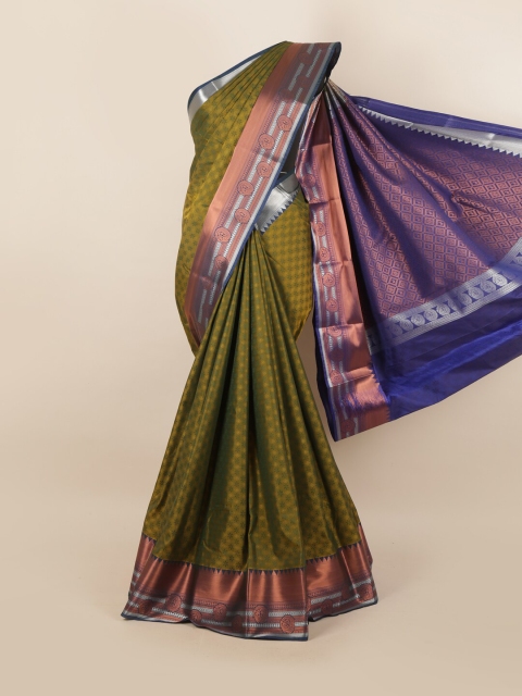

Pothys Green & Blue Ethnic Motifs Pure Silk Saree