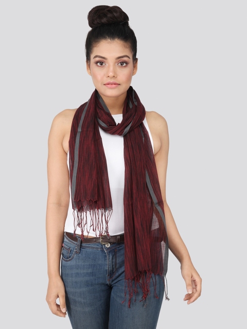 

PinkLoom Women Maroon & Black Pure Cotton Stole
