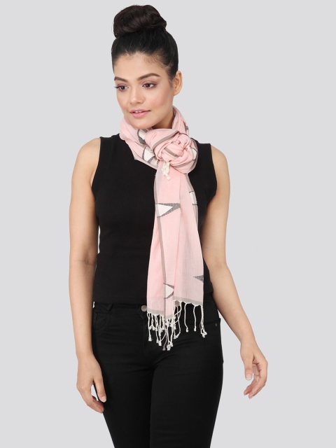 

PinkLoom Women Pink & Grey Woven Design Stole