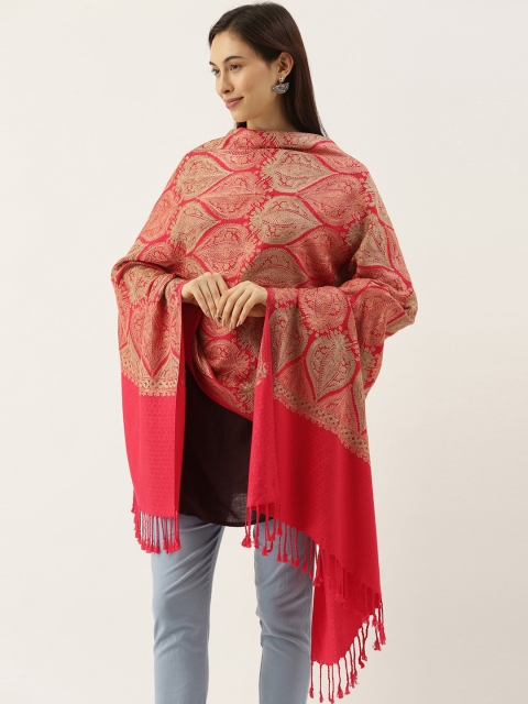 

Pashmoda Women Dark Pink Aari Embroidered Shawl