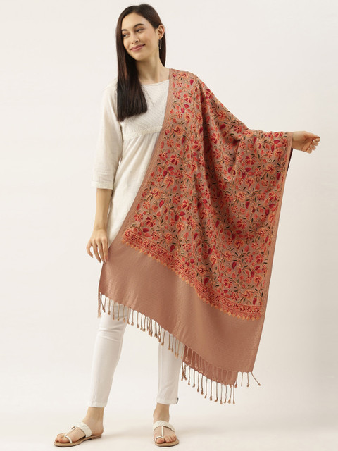 

Pashmoda Women Beige Aari Embroidered Shawl