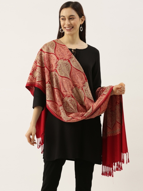 

Pashmoda Women Maroon Aari Embroidered Shawl