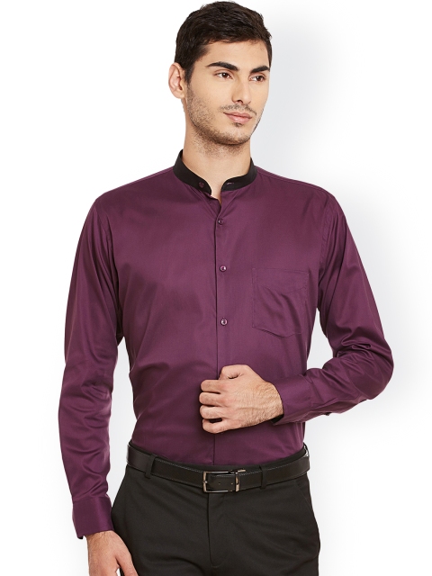 

Hancock Men Purple Slim Fit Solid Formal Shirt