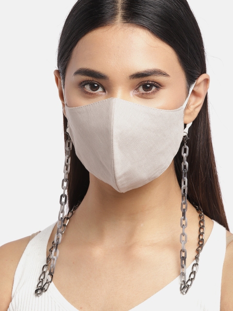 

Blueberry Women Grey 2 Ply Cotton Reusable Chain Mask