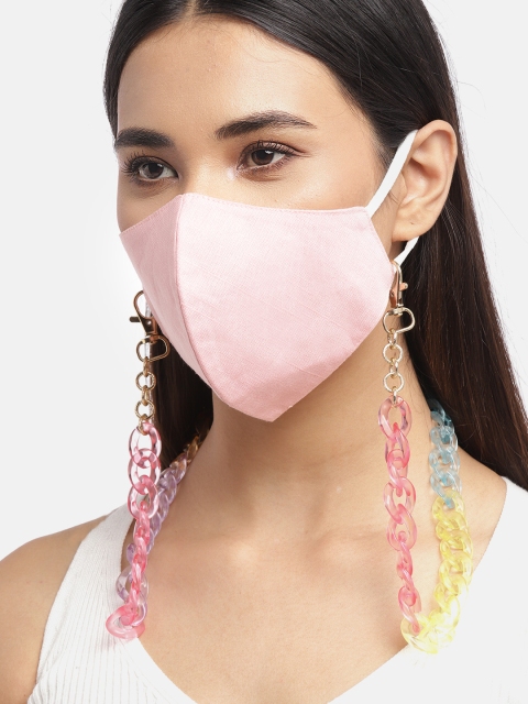 

Blueberry Women Pink 2 Ply Cotton Reusable Chain Mask