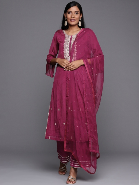 

Biba Pink Embroidered Pure Silk Unstitched Dress Material