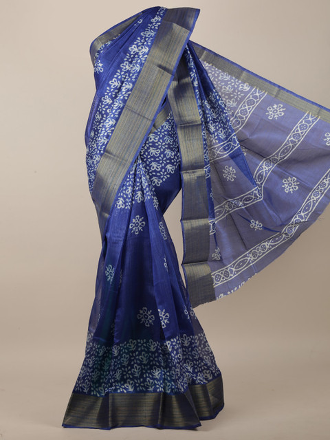 

Pothys Blue & White Ethnic Motifs Printed Saree
