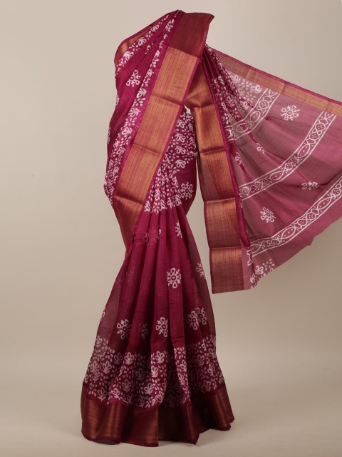 

Pothys Purple & White Ethnic Motifs Printed Saree