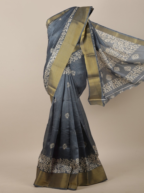 

Pothys Grey & White Ethnic Motifs Printed Saree