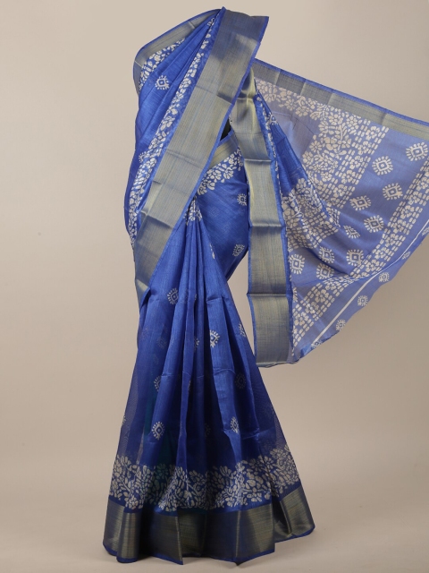 

Pothys Blue & White Ethnic Motifs Printed Saree