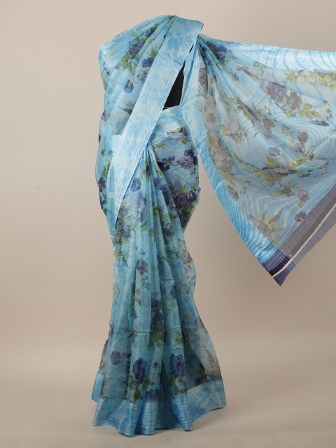 

Pothys Blue & Purple Floral Printed Saree