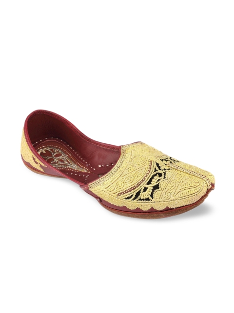 

Hulya Men Gold-Toned Woven Design Mojaris