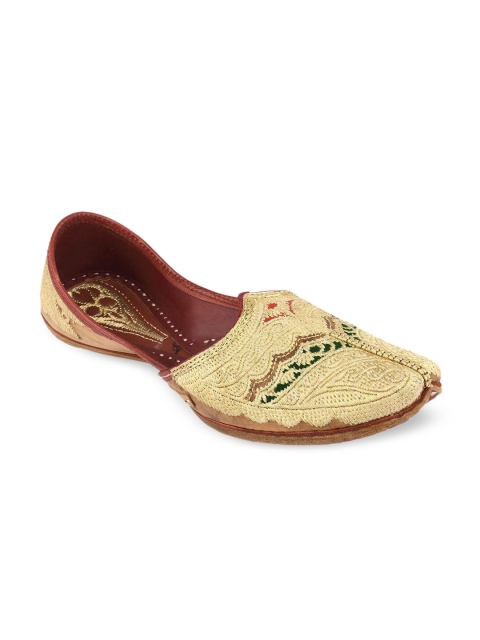 

Hulya Men Gold-Toned Printed Leather Mojaris