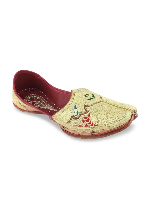 

Hulya Men Gold-Toned Printed Leather Mojaris
