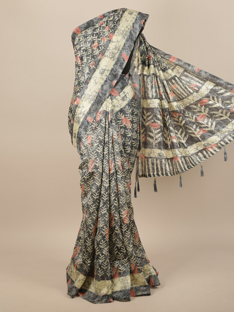 

Pothys Grey & Pink Ethnic Motifs Saree