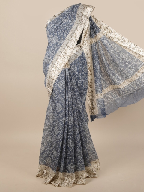 

Pothys Grey & White Bandhani Saree