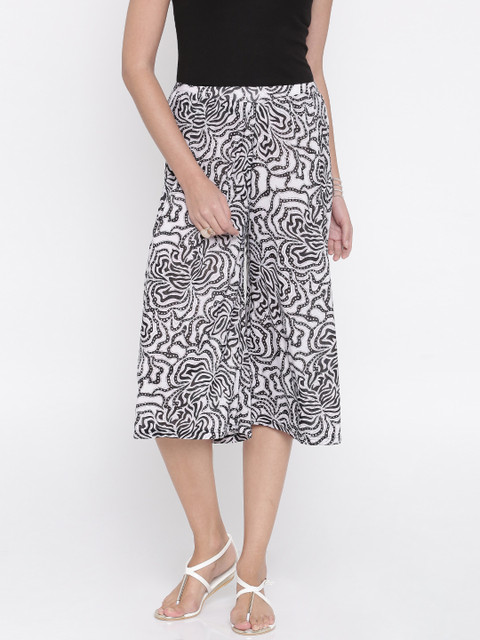

Anouk Women White & Black Printed Culottes