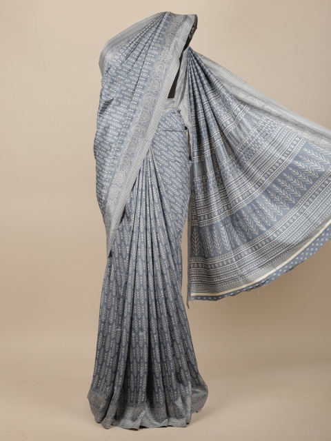 

Pothys Grey Ethnic Motifs Jute Silk Saree