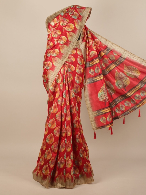 

Pothys Red & Beige Floral Saree
