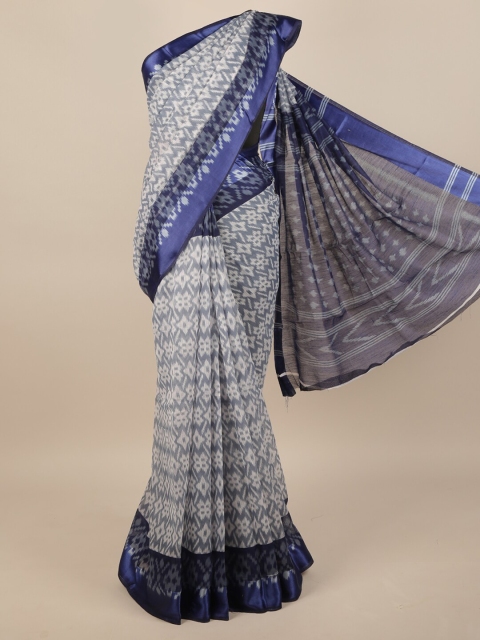 

Pothys Grey & Blue Ethnic Motifs Saree