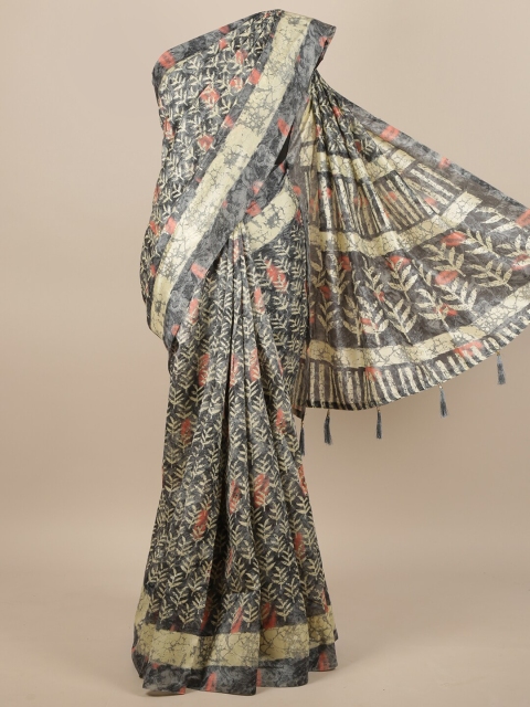 

Pothys Grey & Red Ethnic Motifs Saree