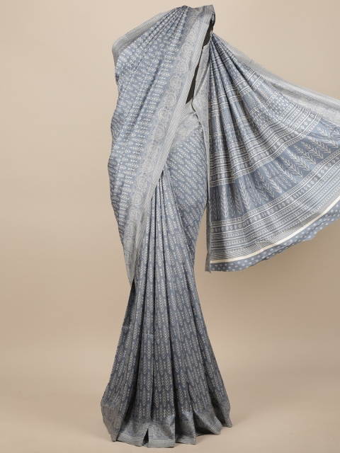 

Pothys Blue & White Ethnic Motifs Jute Silk Saree