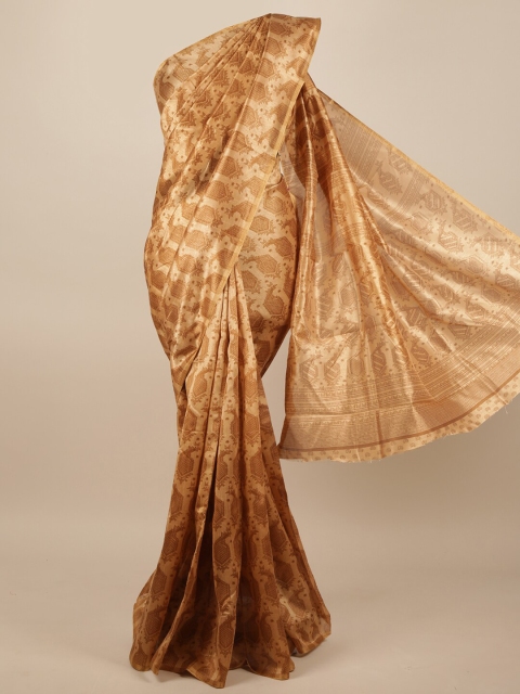 

Pothys Brown Ethnic Motifs Zari Saree