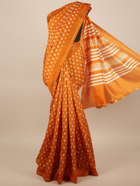 

Pothys Mustard & White Zari Saree