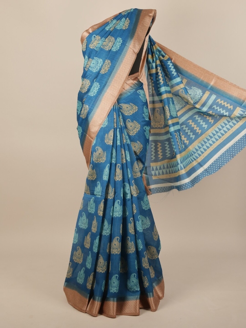 

Pothys Blue & Brown Ethnic Motifs Saree