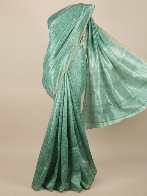 

Pothys Sea Green Ethnic Motifs Zari Saree