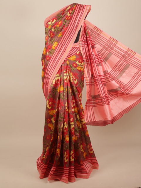 

Pothys Pink & Green Floral Saree