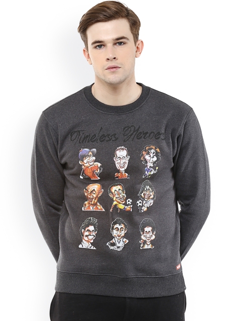

Wear Your Mind Charcoal Grey Printed Sweatshirt
