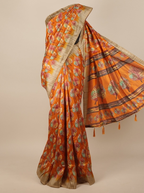 

Pothys Mustard & Beige Floral Saree