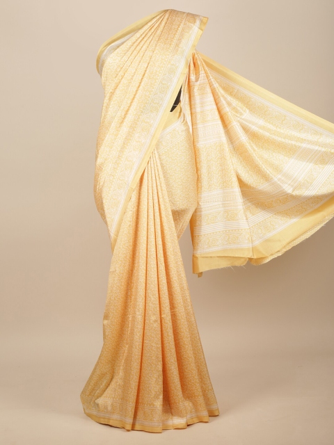 

Pothys Yellow & White Ethnic Motifs Jute Silk Saree